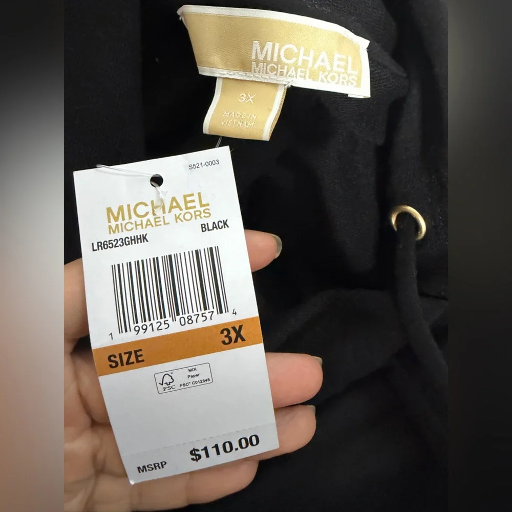 Michael Kors Black Hoodie with Gold Accents size 3X new with tag - Picture 2 of 5